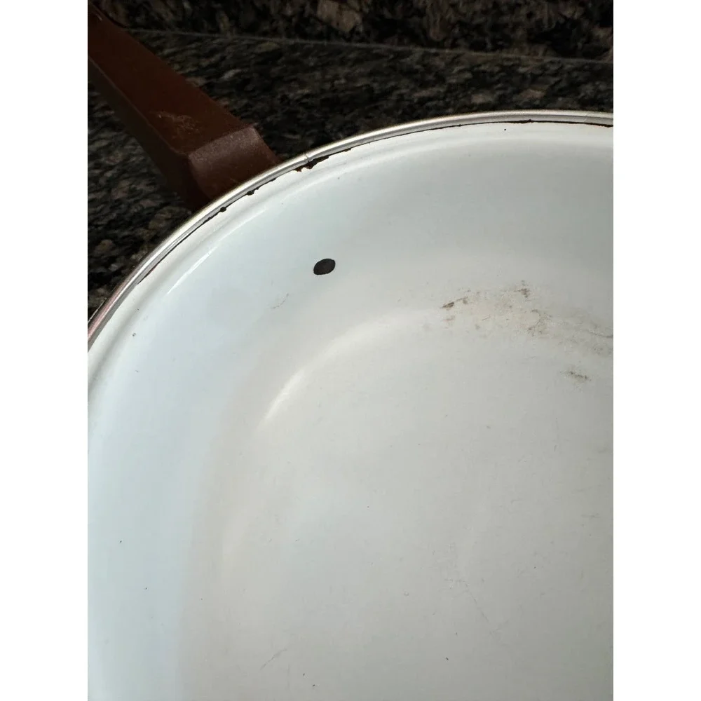 Vintage JMP Sweet Flowers‎ Enamel Saucepan with Lid Made in Spain Floral Retro